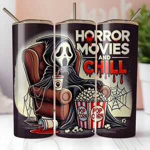 Horror movies and chill metal insulated tumbler